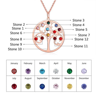 925 Sterling Silver Personalized Family Tree Name Necklace