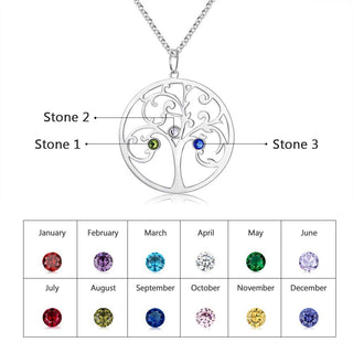 925 Sterling Silver Personalized Family Tree Name Necklace