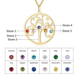 925 Sterling Silver Personalized Family Tree Name Necklace