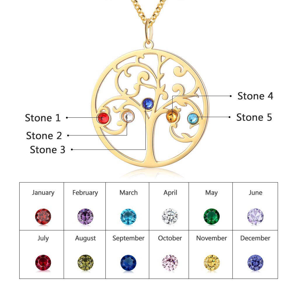925 Sterling Silver Personalized Family Tree Name Necklace