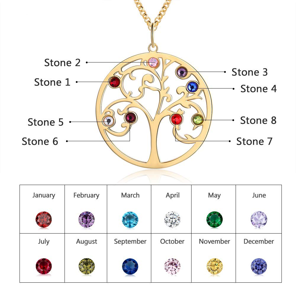 925 Sterling Silver Personalized Family Tree Name Necklace