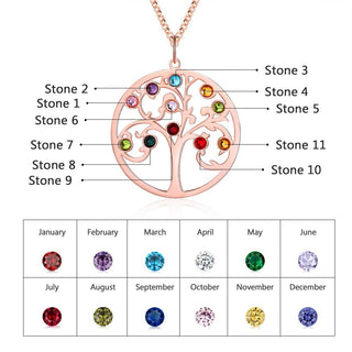 925 Sterling Silver Personalized Family Tree Name Necklace