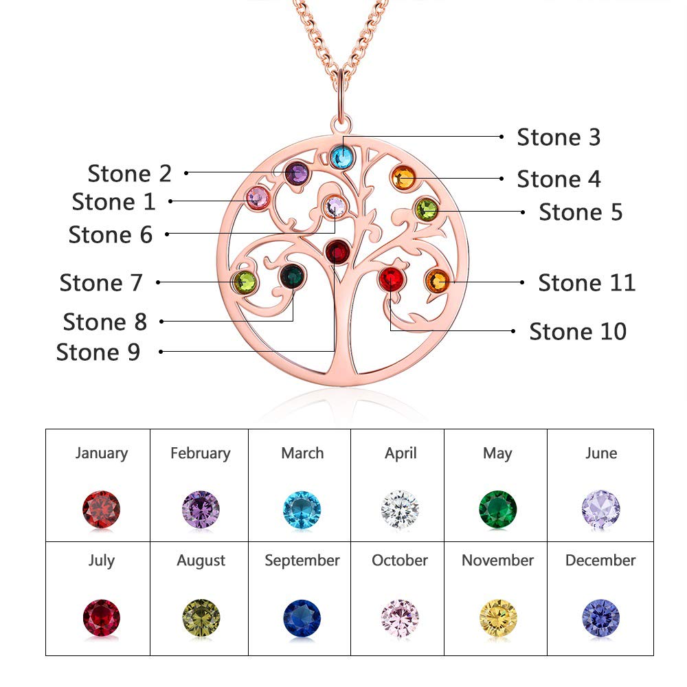 925 Sterling Silver Personalized Family Tree Name Necklace