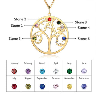 925 Sterling Silver Personalized Family Tree Name Necklace