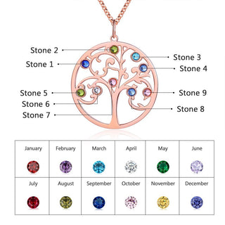 925 Sterling Silver Personalized Family Tree Name Necklace