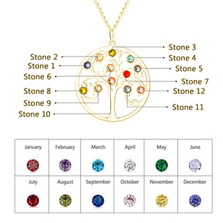 925 Sterling Silver Personalized Family Tree Name Necklace