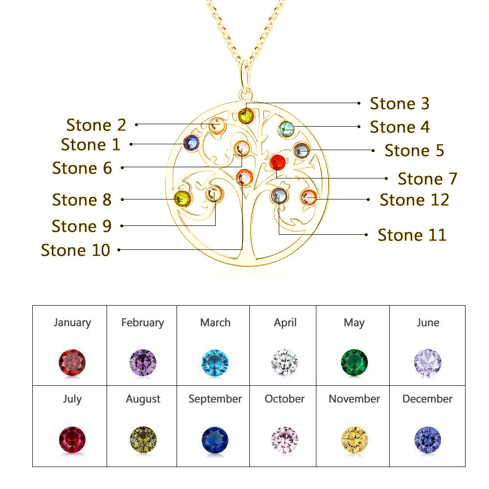 925 Sterling Silver Personalized Family Tree Name Necklace