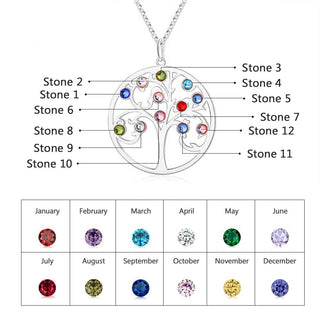 925 Sterling Silver Personalized Family Tree Name Necklace