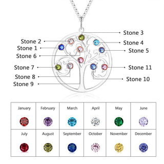 925 Sterling Silver Personalized Family Tree Name Necklace
