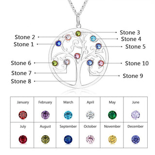 925 Sterling Silver Personalized Family Tree Name Necklace