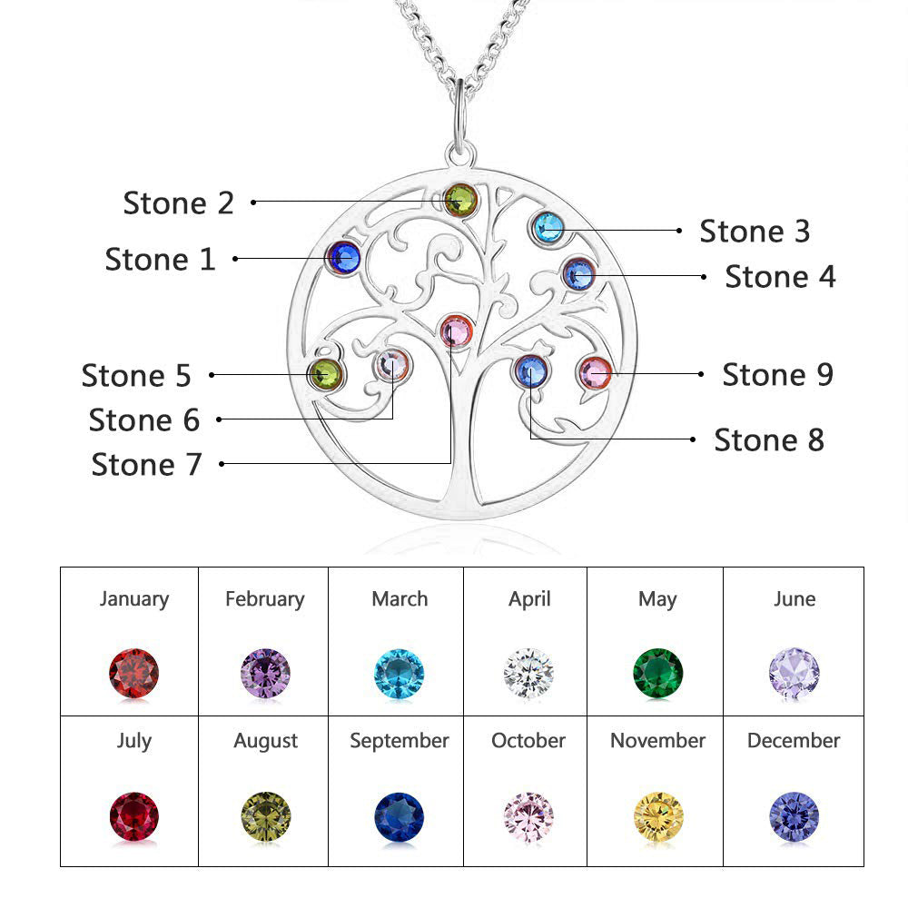 925 Sterling Silver Personalized Family Tree Name Necklace