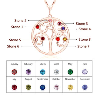 925 Sterling Silver Personalized Family Tree Name Necklace