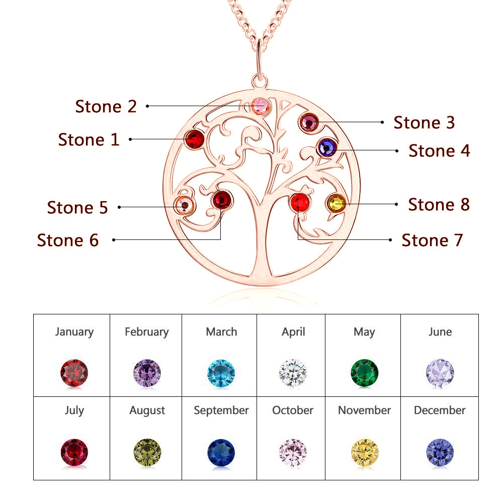925 Sterling Silver Personalized Family Tree Name Necklace