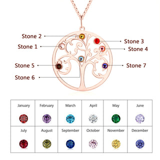925 Sterling Silver Personalized Family Tree Name Necklace