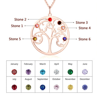 925 Sterling Silver Personalized Family Tree Name Necklace