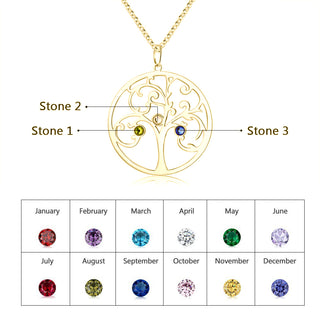 925 Sterling Silver Personalized Family Tree Name Necklace