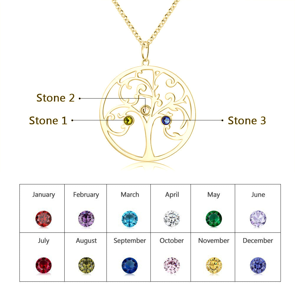 925 Sterling Silver Personalized Family Tree Name Necklace