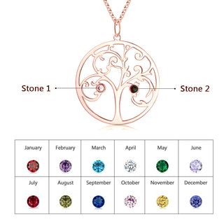 925 Sterling Silver Personalized Family Tree Name Necklace