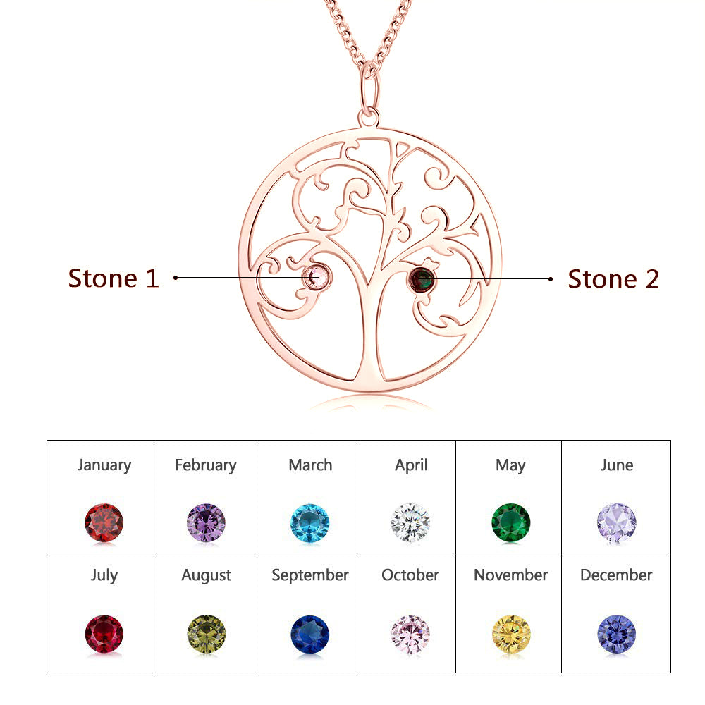 925 Sterling Silver Personalized Family Tree Name Necklace