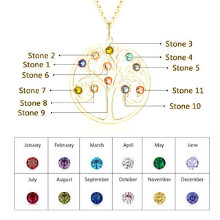 925 Sterling Silver Personalized Family Tree Name Necklace