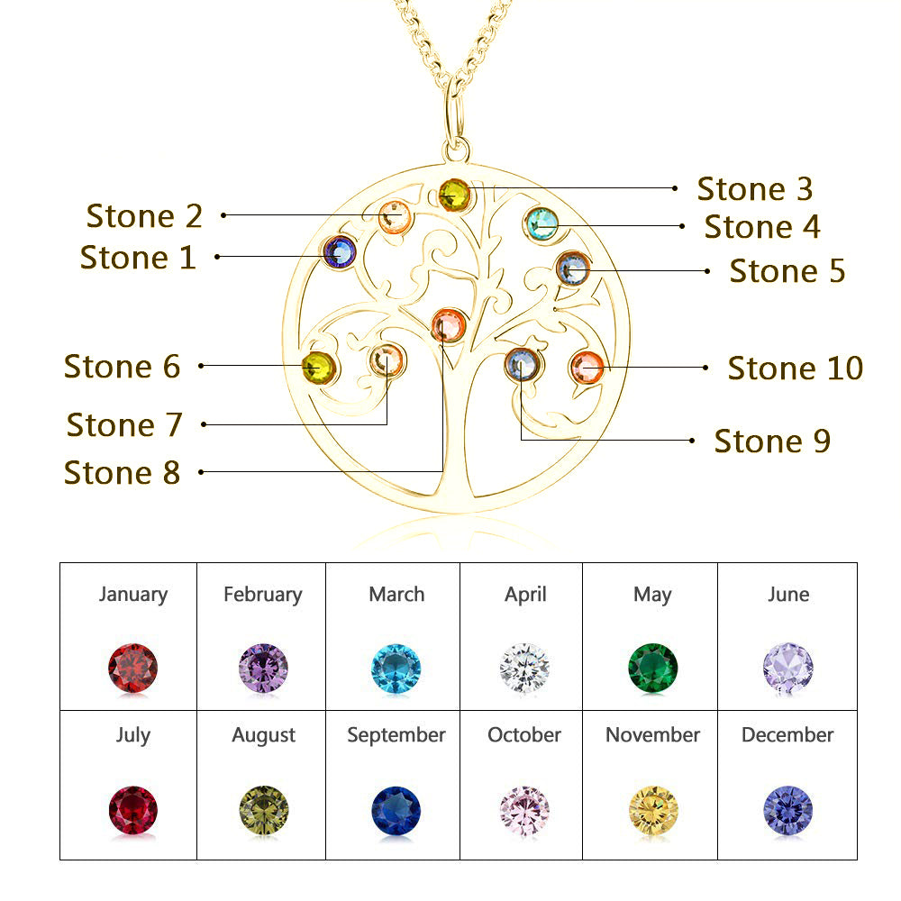 925 Sterling Silver Personalized Family Tree Name Necklace