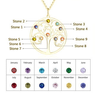 925 Sterling Silver Personalized Family Tree Name Necklace
