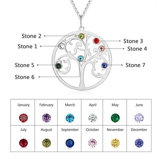 925 Sterling Silver Personalized Family Tree Name Necklace