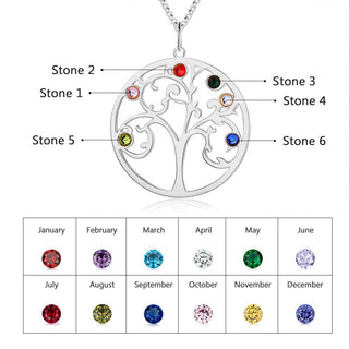 925 Sterling Silver Personalized Family Tree Name Necklace