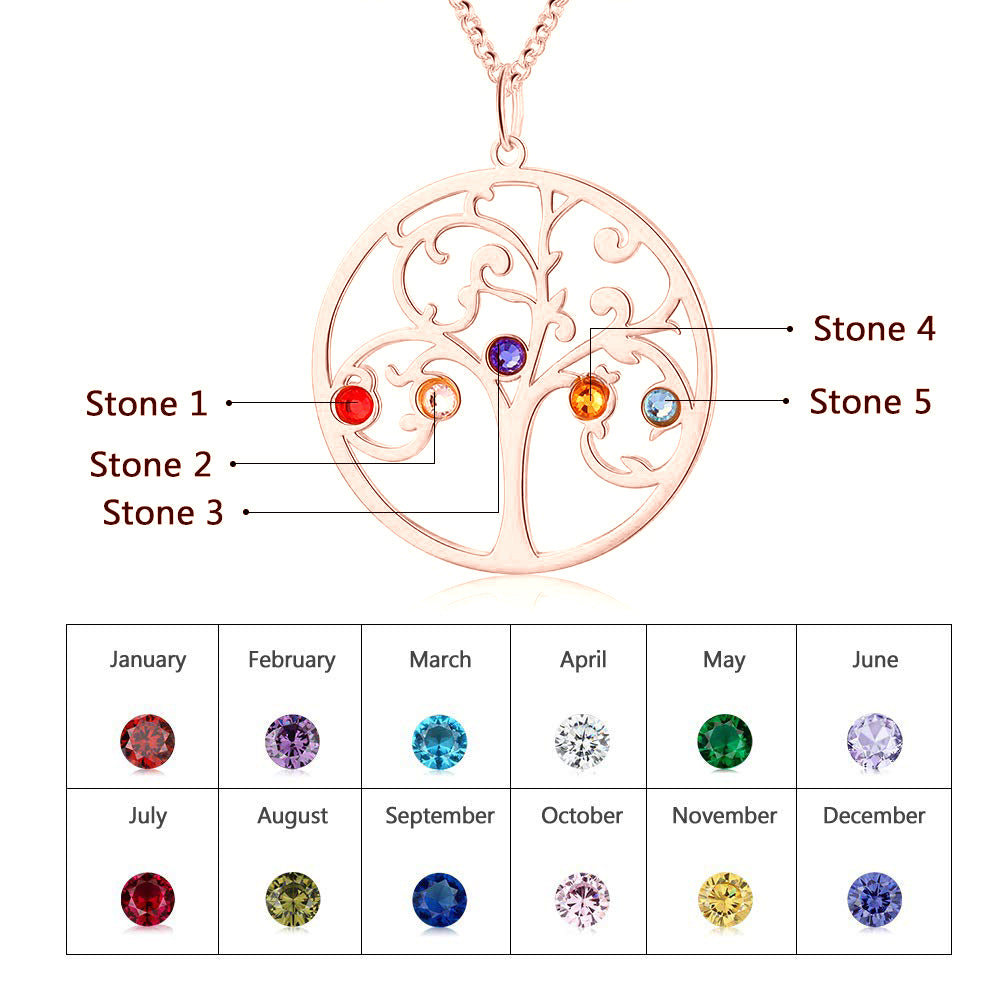 925 Sterling Silver Personalized Family Tree Name Necklace