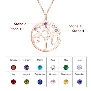 925 Sterling Silver Personalized Family Tree Name Necklace