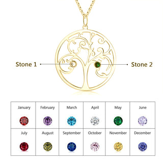 925 Sterling Silver Personalized Family Tree Name Necklace