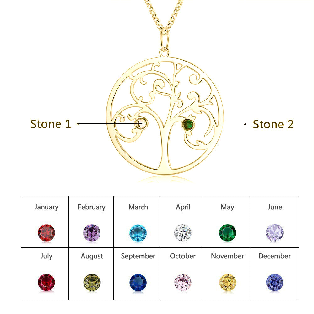 925 Sterling Silver Personalized Family Tree Name Necklace