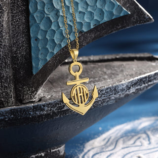 Custom Anchor Name Necklace