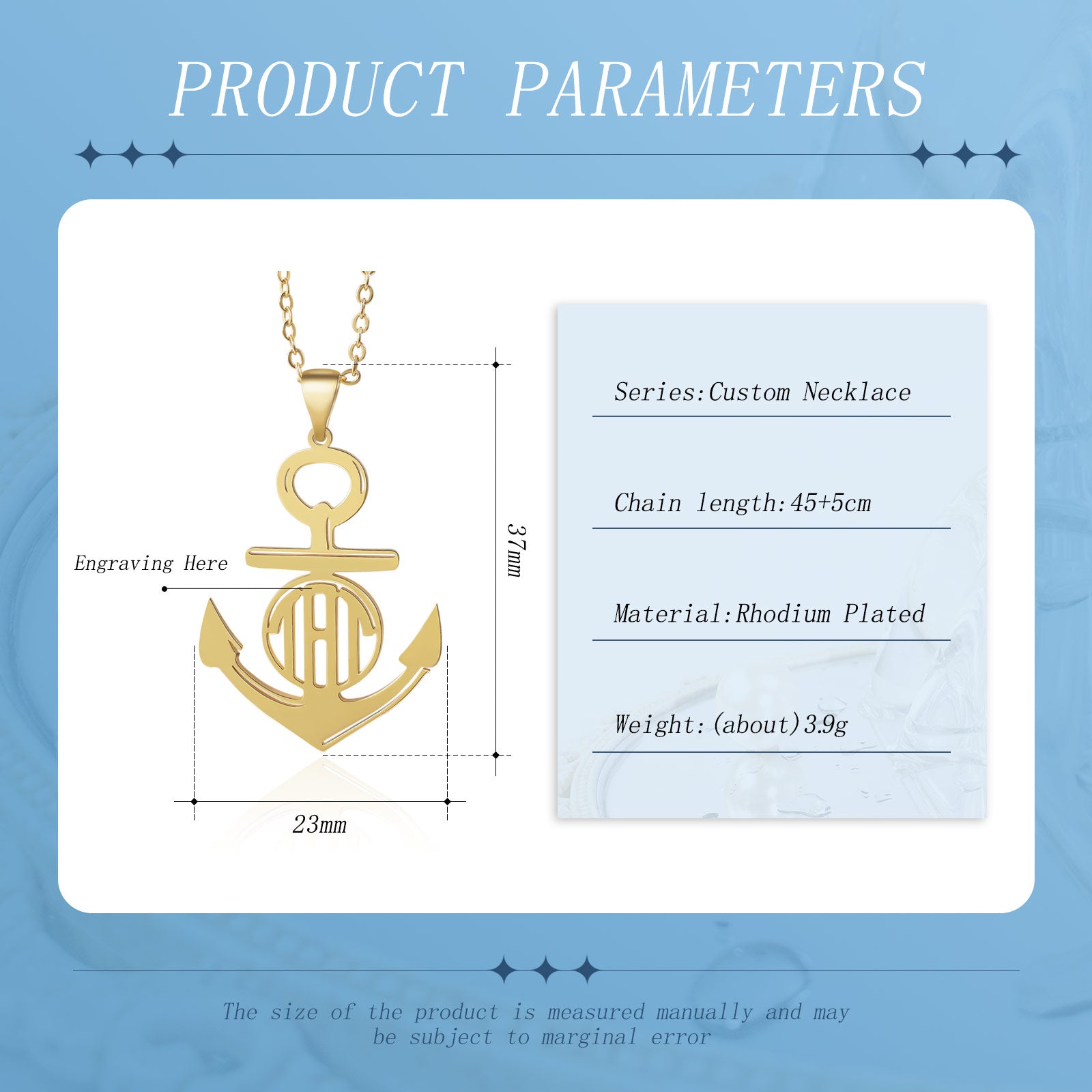 Custom Anchor Name Necklace