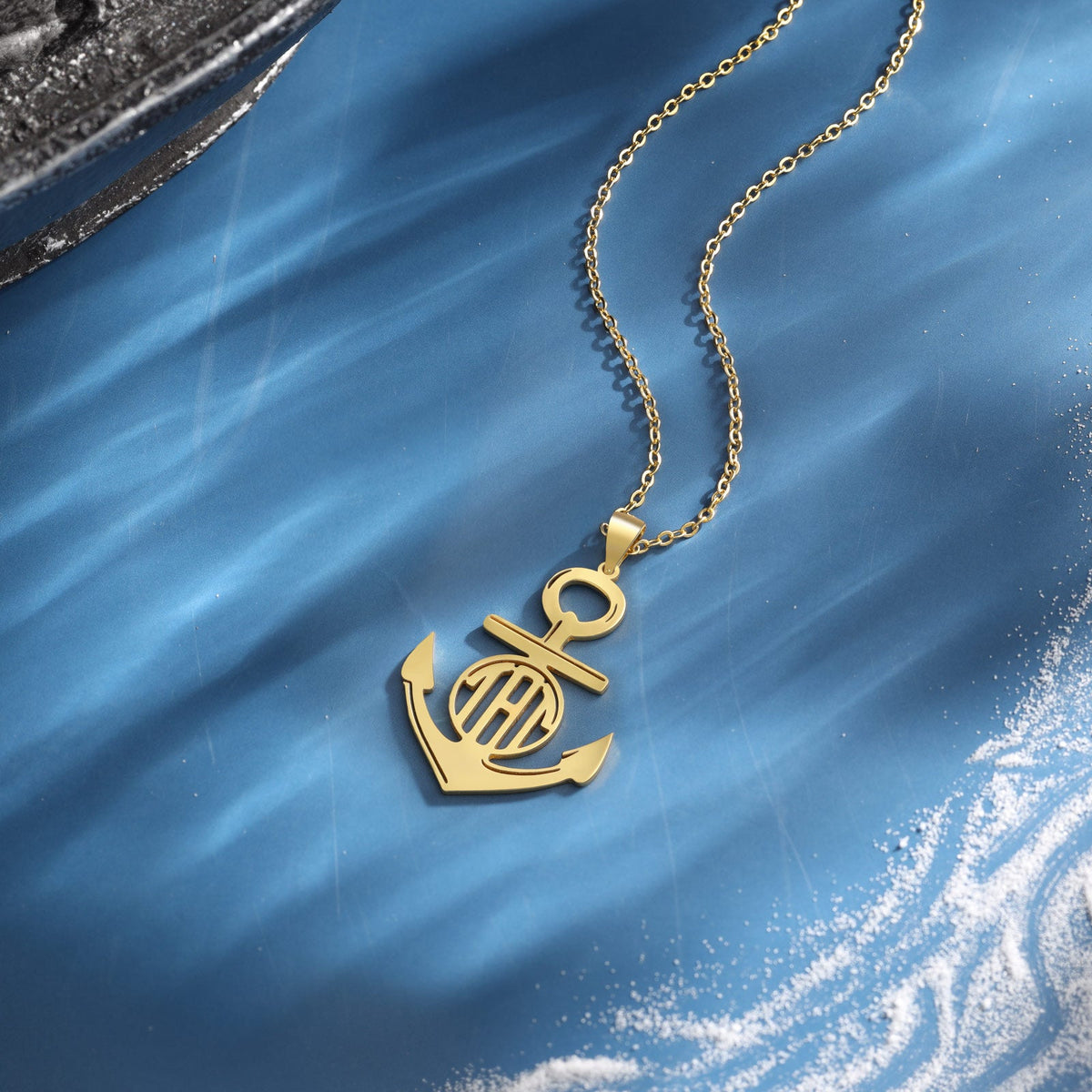 Custom Anchor Name Necklace