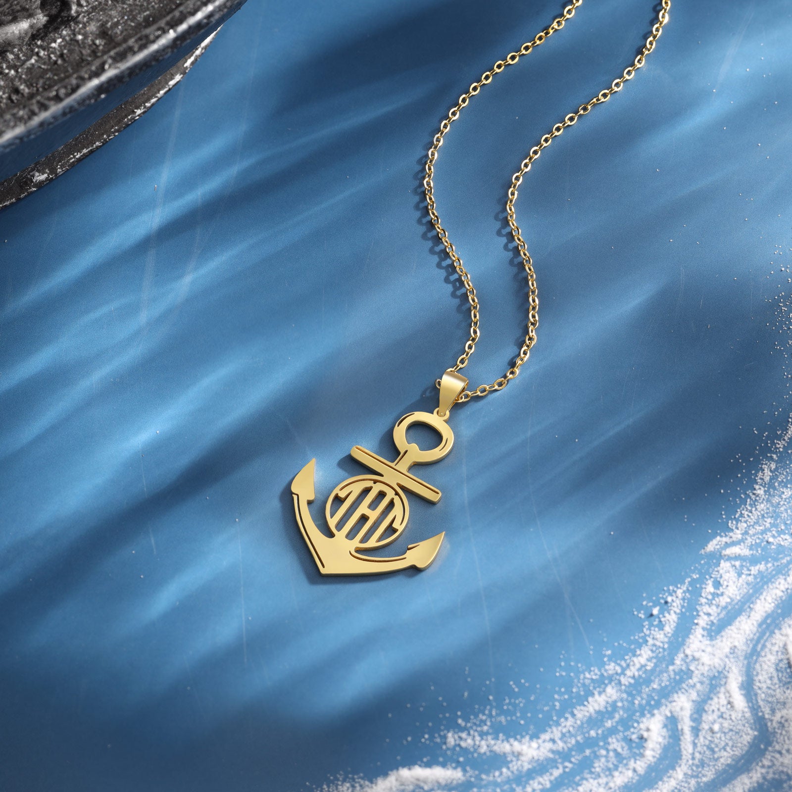Custom Anchor Name Necklace