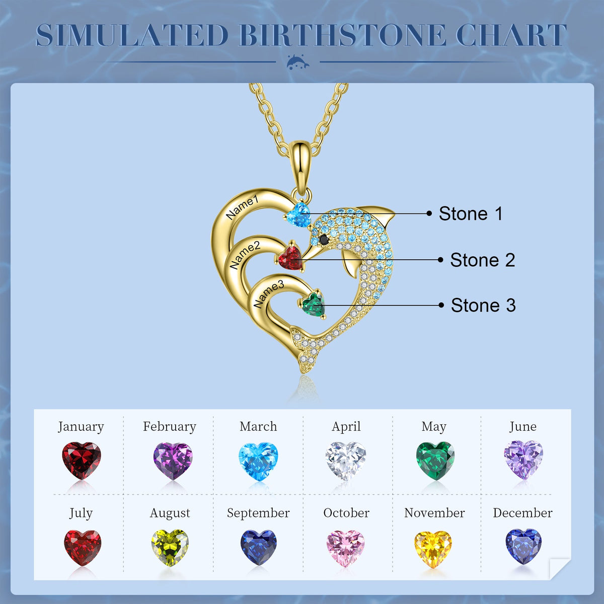 Copper Dolphin Heart Shape Necklace