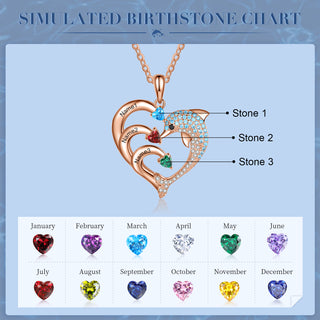 Copper Dolphin Heart Shape Necklace