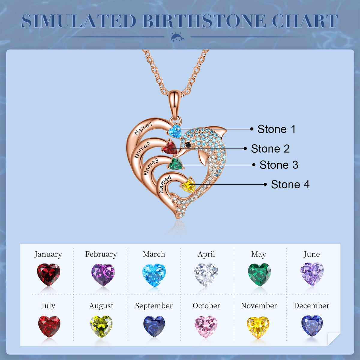 Copper Dolphin Heart Shape Necklace
