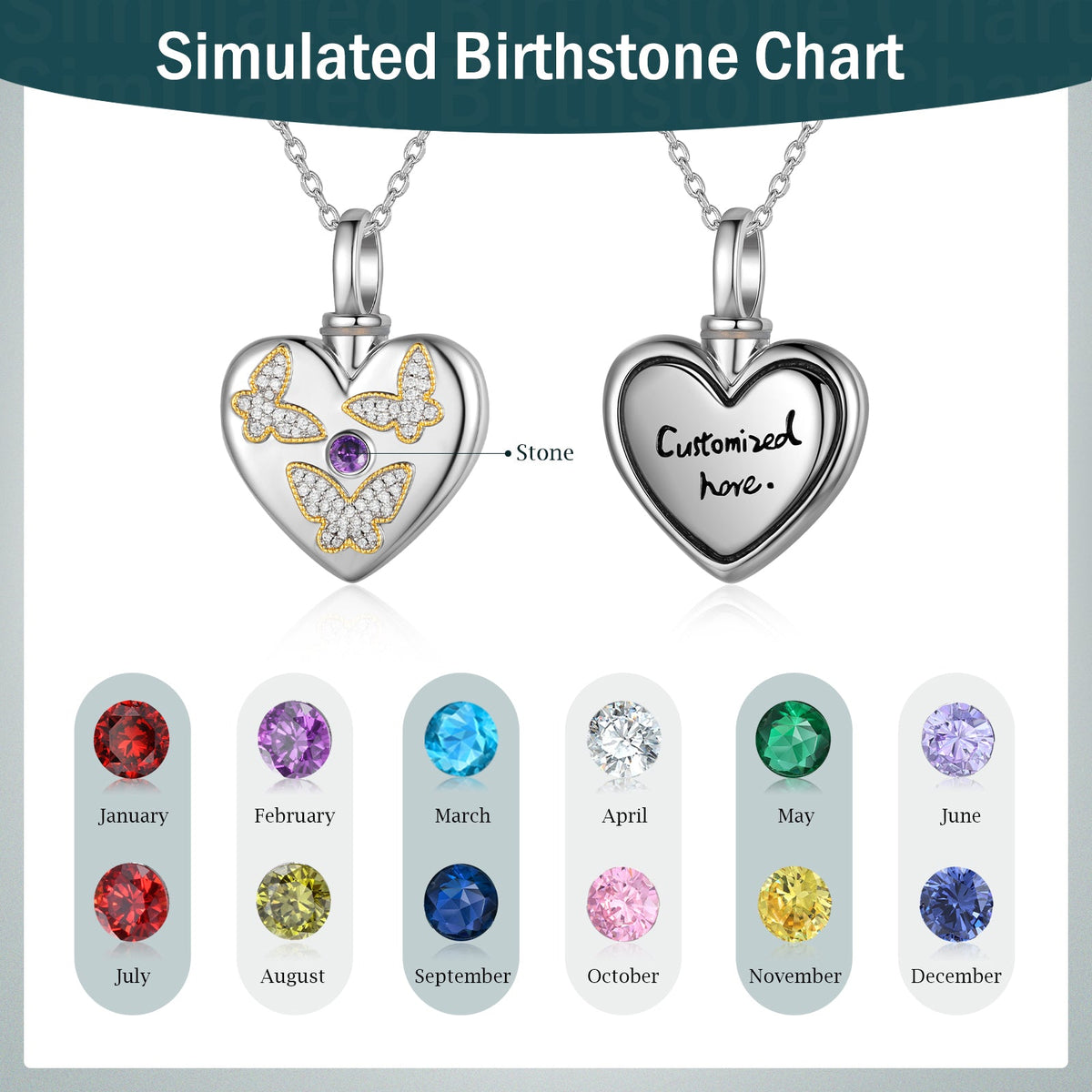 Custom Heart Shaped Ashes Necklace