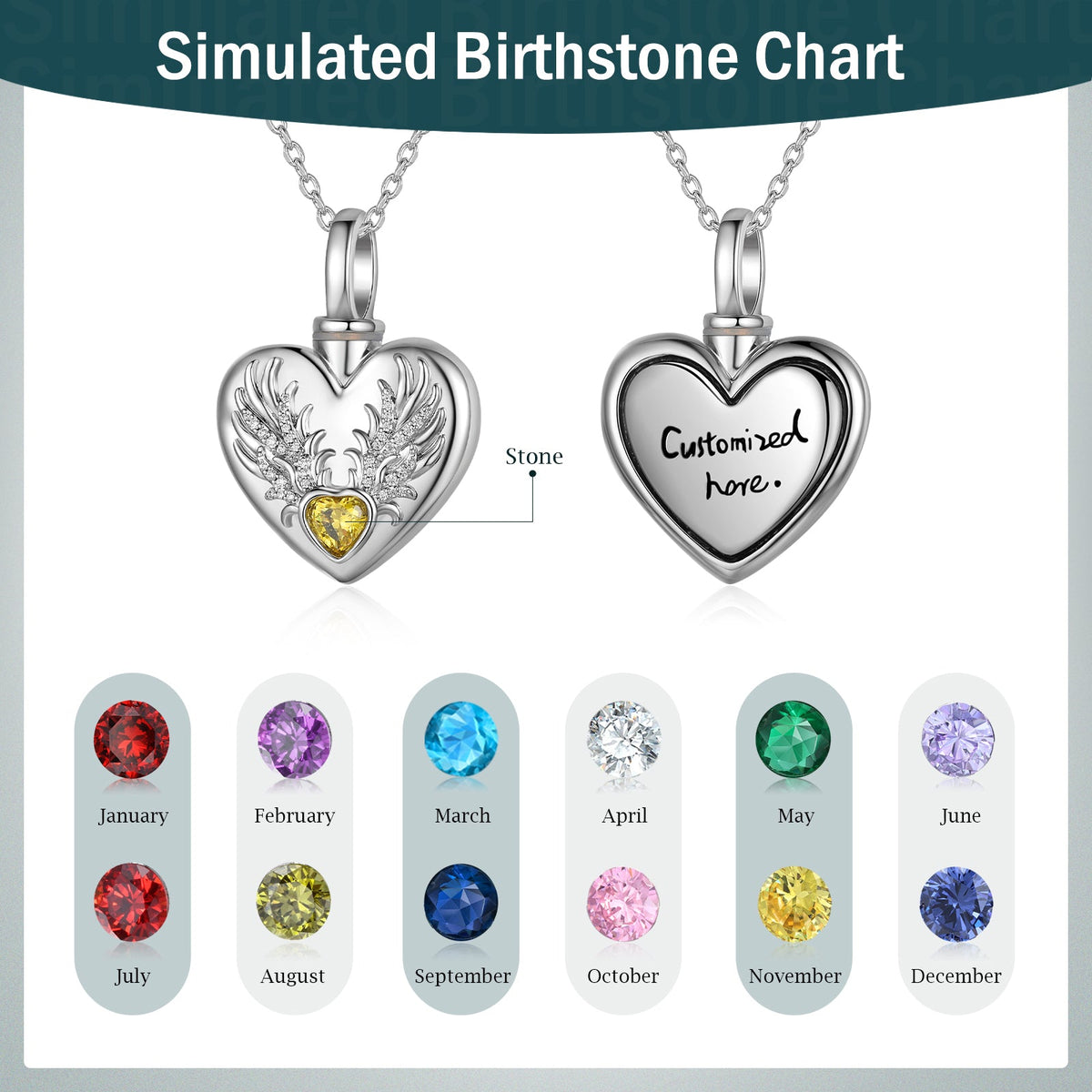 Custom Heart Ashes Necklace
