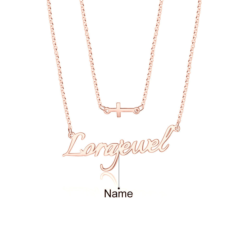 Personalized Rhodium Plated Name Necklace