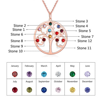 Copper Personalized Family Tree Name Necklace