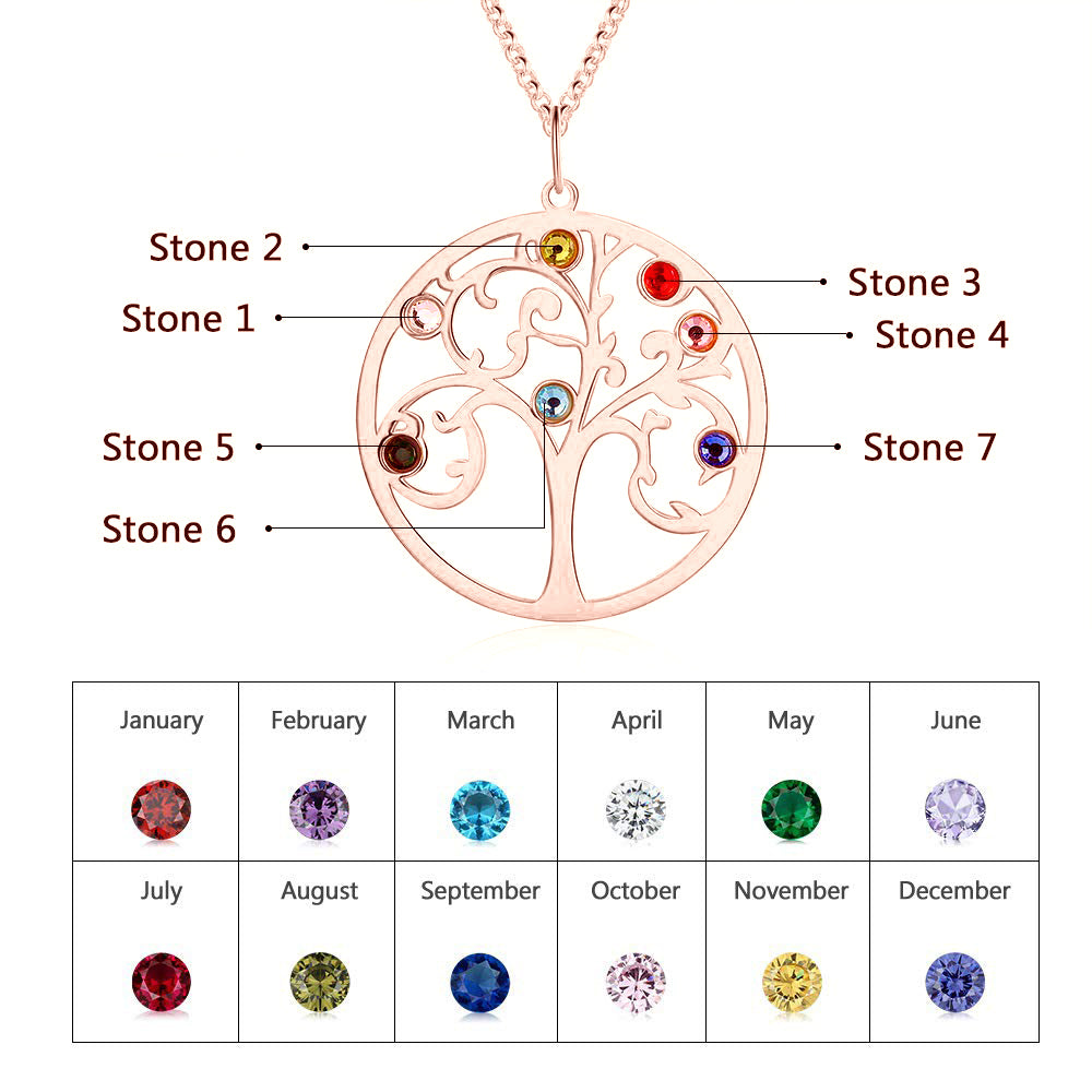 Copper Personalized Family Tree Name Necklace