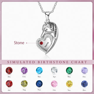 Custom Heart Animal Horse Necklace