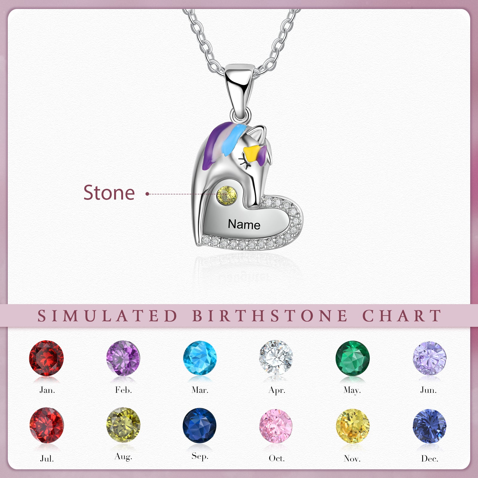 Custom Heart Animal Horse Necklace