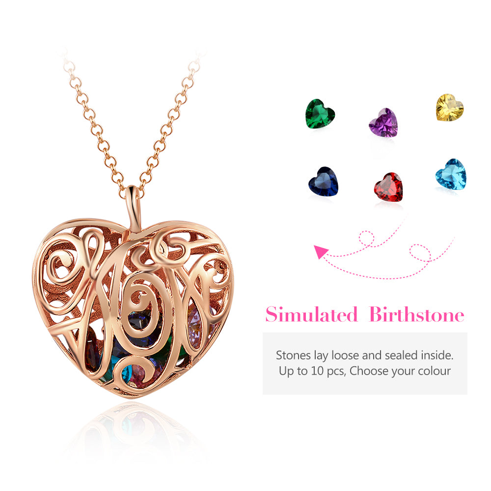 Custom Birthstone Cage Necklace