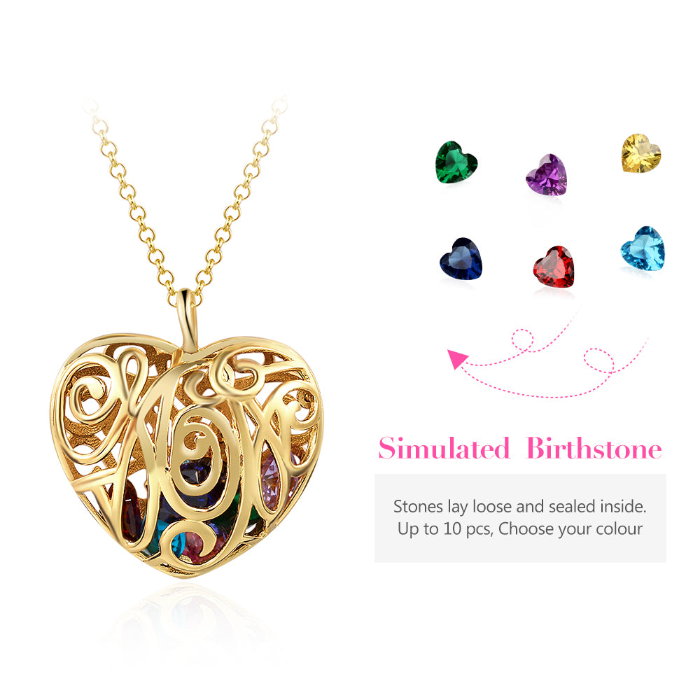Custom Birthstone Cage Necklace