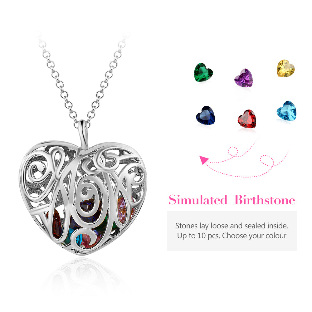 Custom Birthstone Cage Necklace