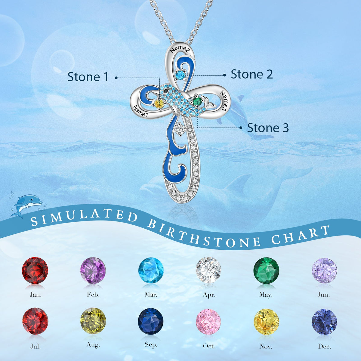 Custom Dolphin Cross Necklace